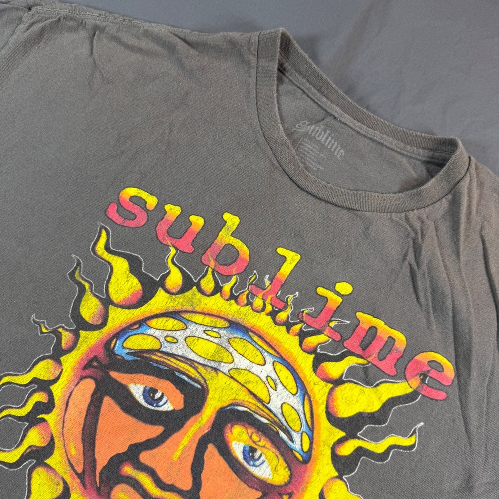 Sublime Long Beach Sun Graphic T-Shirt Mens 3XL Gray Short Sleeve Band Tee